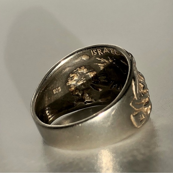 [vintage] Intricate Floral Israeli Sterling Silver Ring - Size 9.5 - Picture 9 of 14